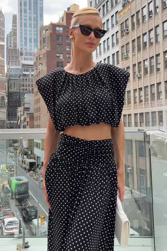BLUSA BALONE COM OMBREIRAS POÁ PRETO