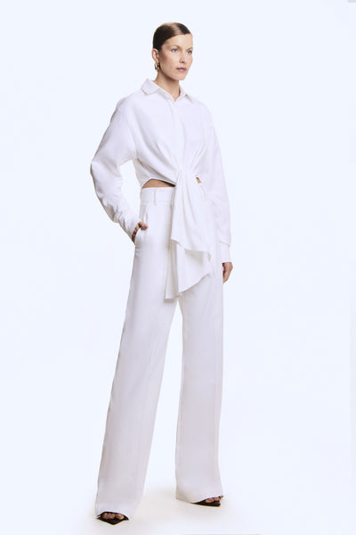 CALCA RETA FRISO FRONTAL E BOLSO COSTAS OFF WHITE