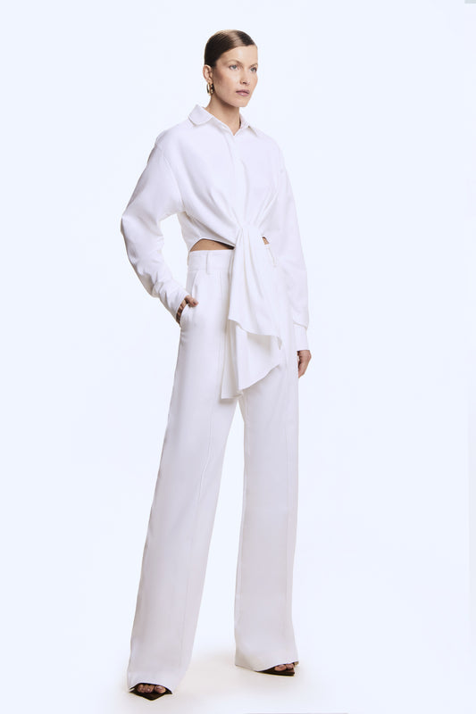 CALCA RETA FRISO FRONTAL E BOLSO COSTAS OFF WHITE