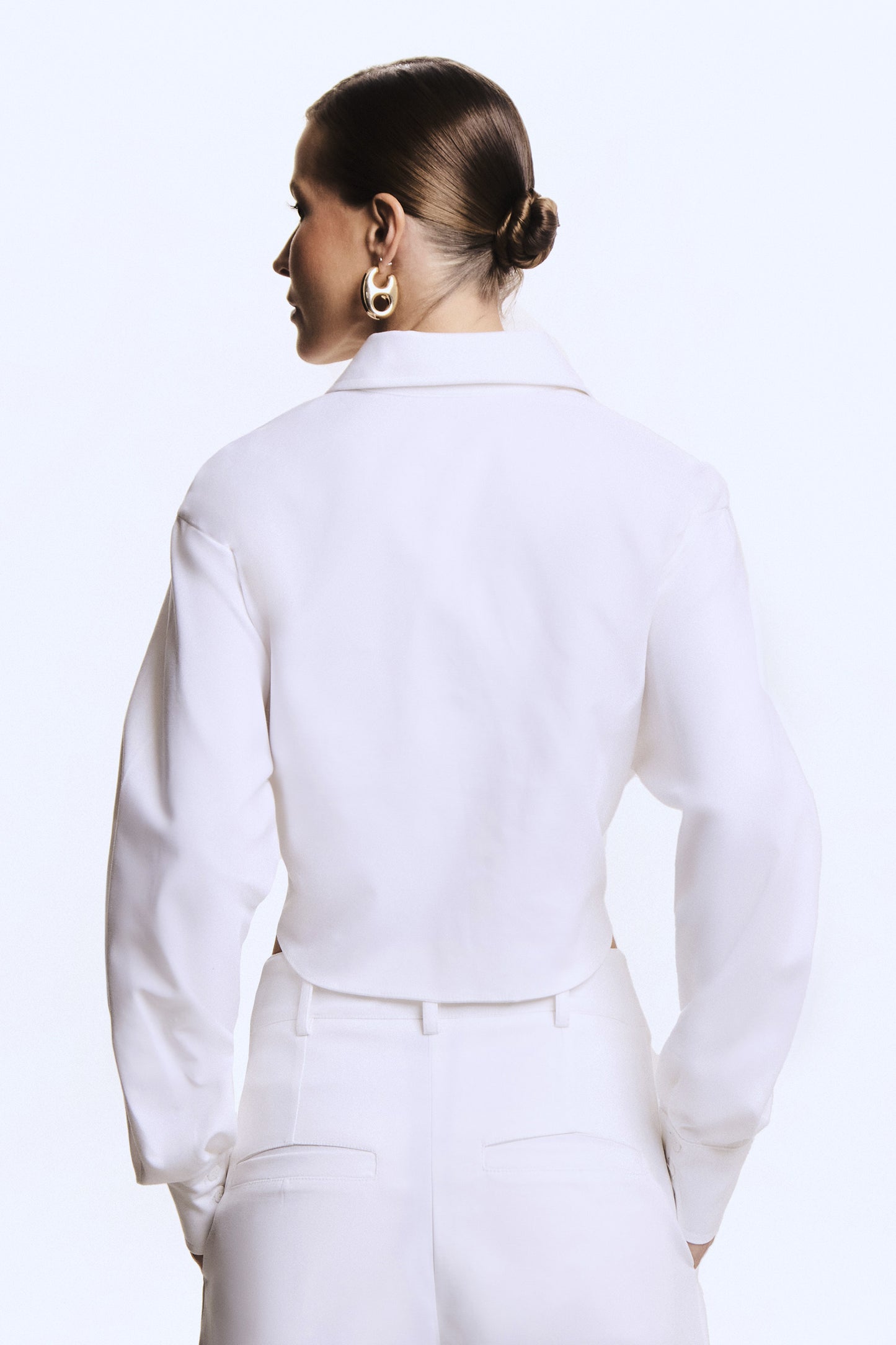 CAMISA MANGA COMPRIDA ESTRUTURADA AMARRACAO FRONTAL OFF WHITE