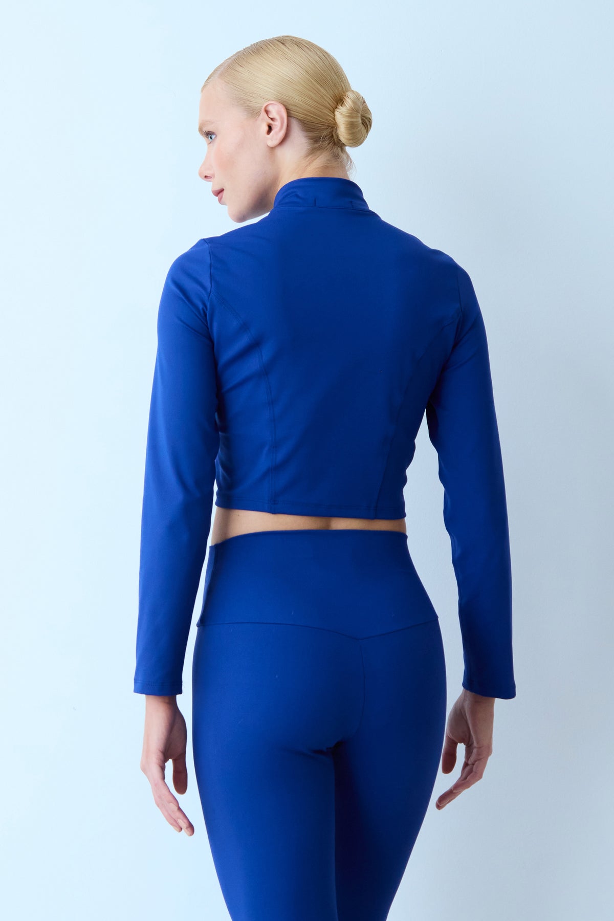 BLUSA MANGA LONGA ZIPER FRONTAL AZUL ROYAL