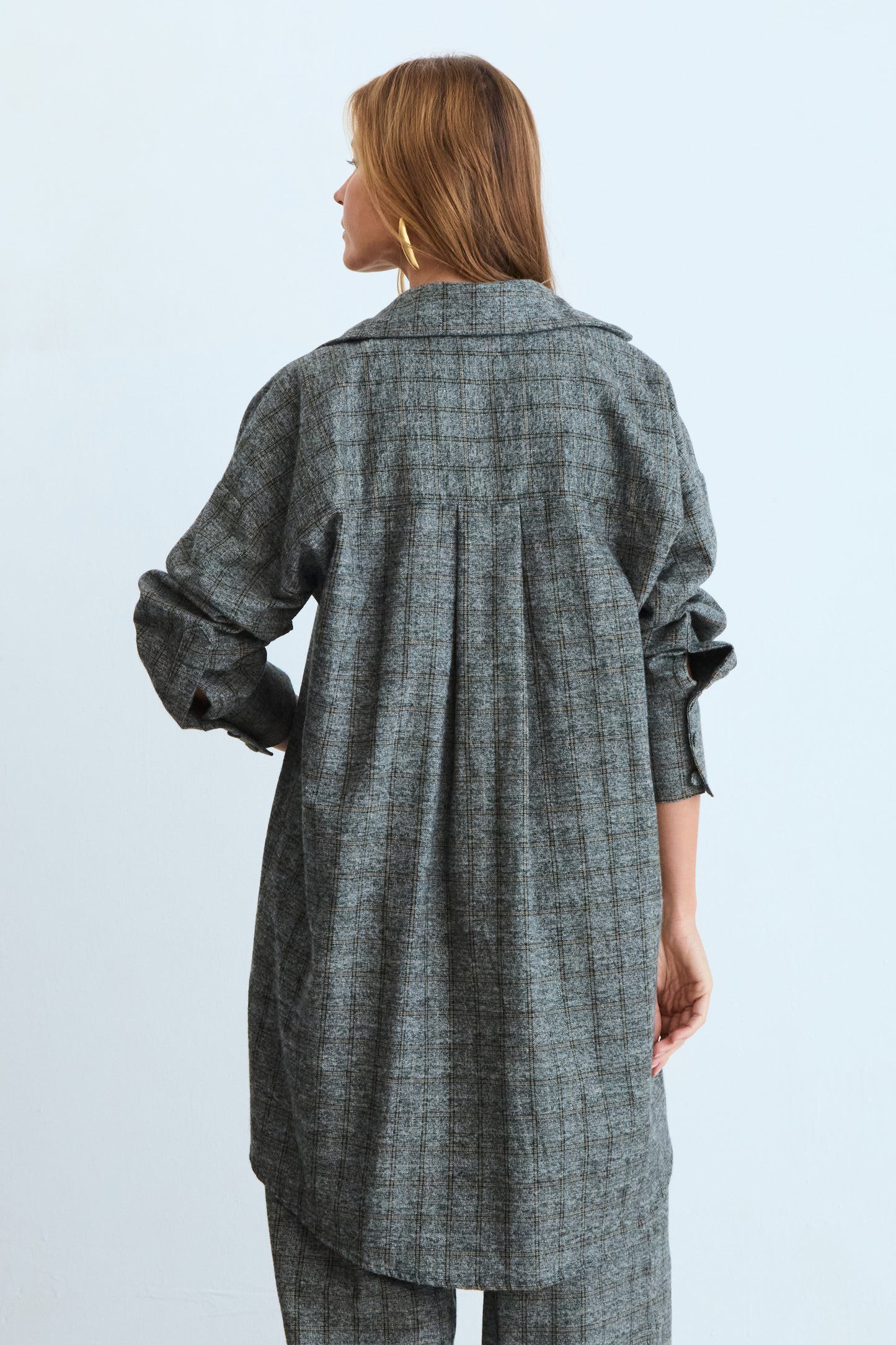CAMISA OVERSIZED TRADICIONAL XADREZ KAKI