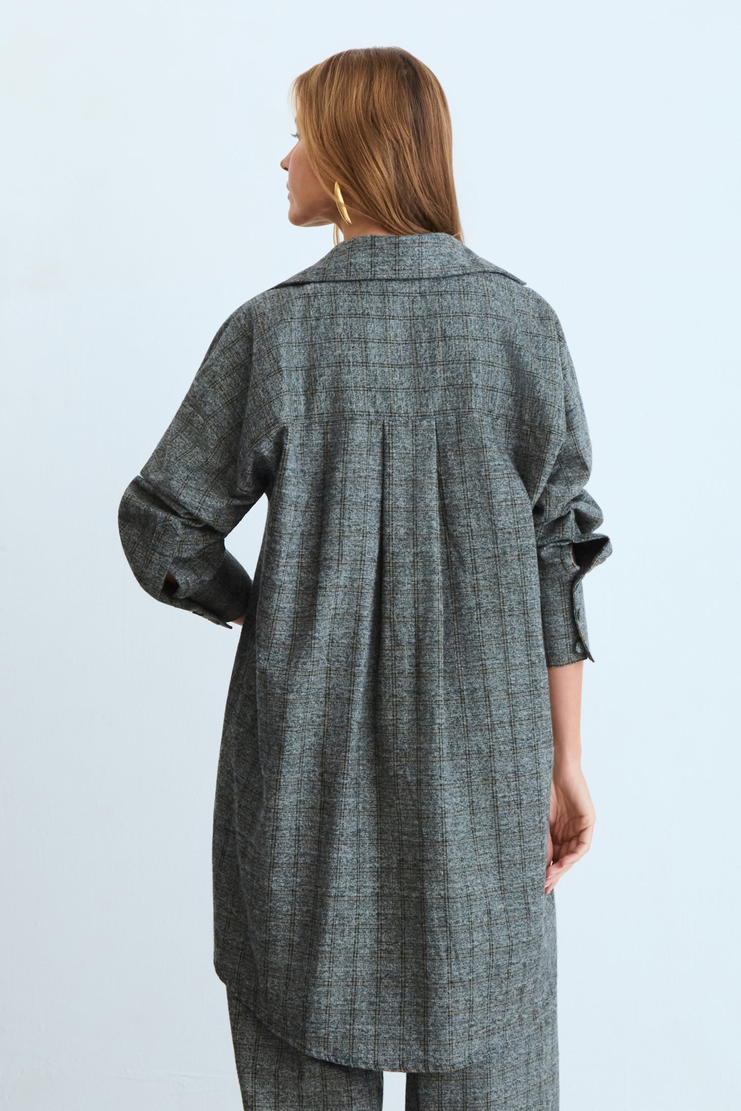 CAMISA OVERSIZED TRADICIONAL XADREZ KAKI