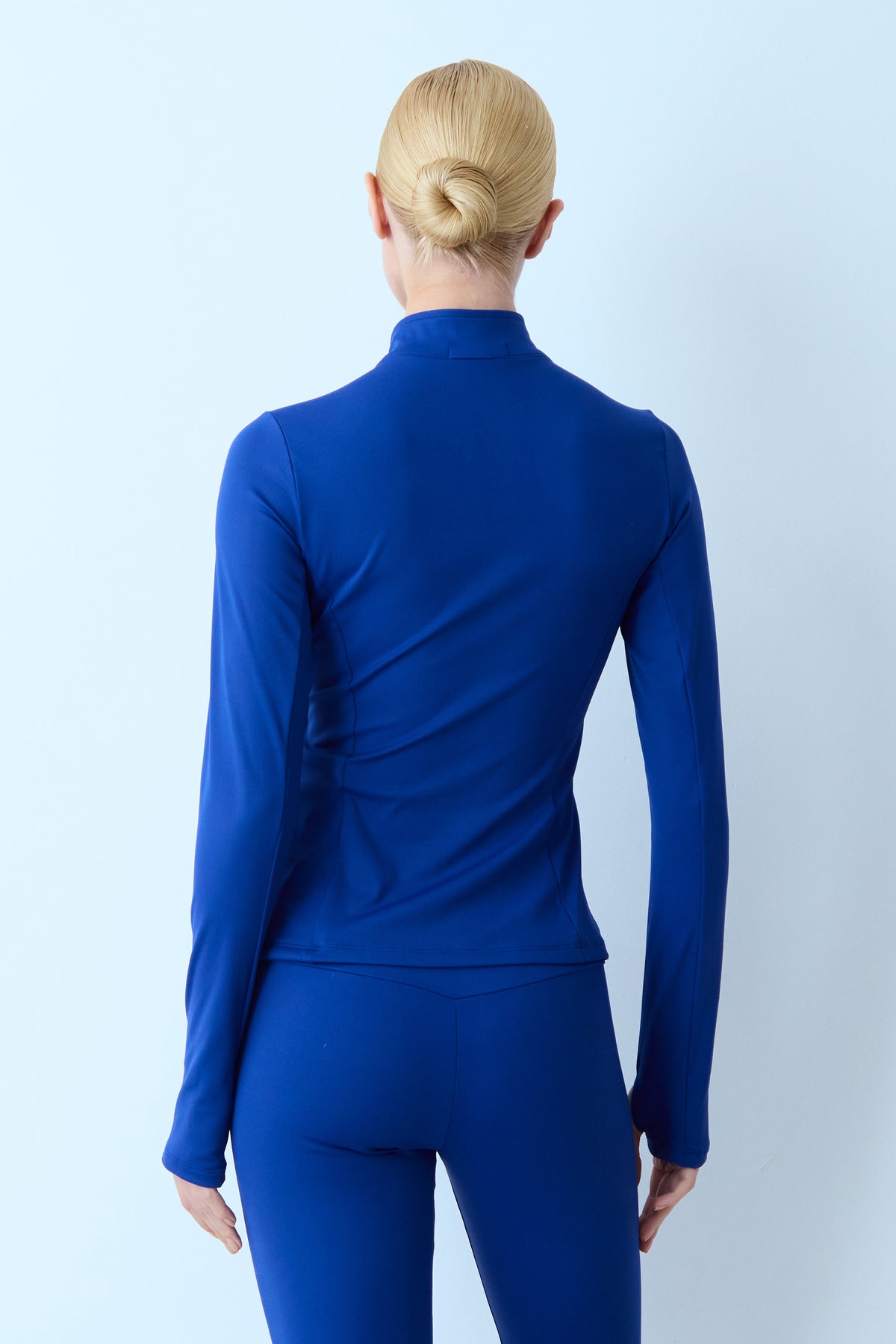 BLUSA MANGA LONGA DEDINHO ZÍPER AZUL ROYAL