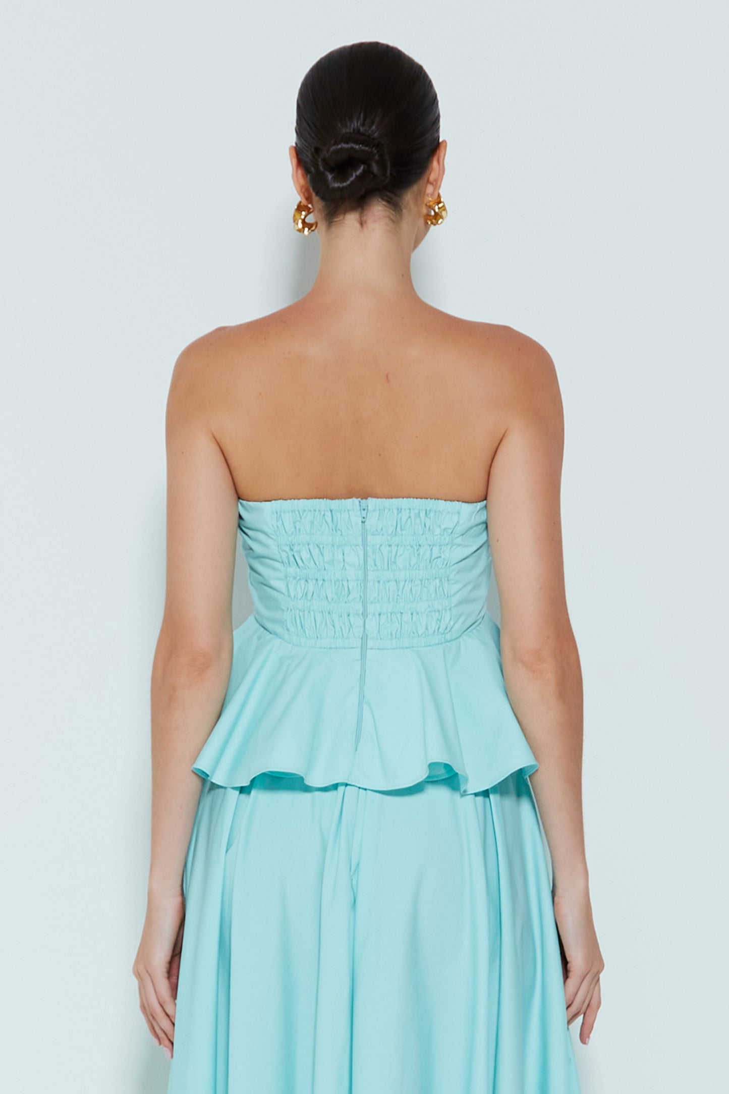 CROPPED TOMARA QUE CAIA COM BABADO VERDE LAGOA